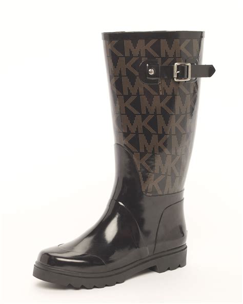 michael michael kors mk rain boots sock liners black cream|Michael michael kors mk logo rain boot + FREE SHIPPING.